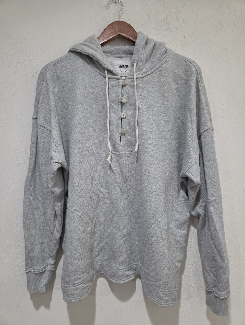 Aerie After the Beach Oversized Heather Gray Hoodie Size XS